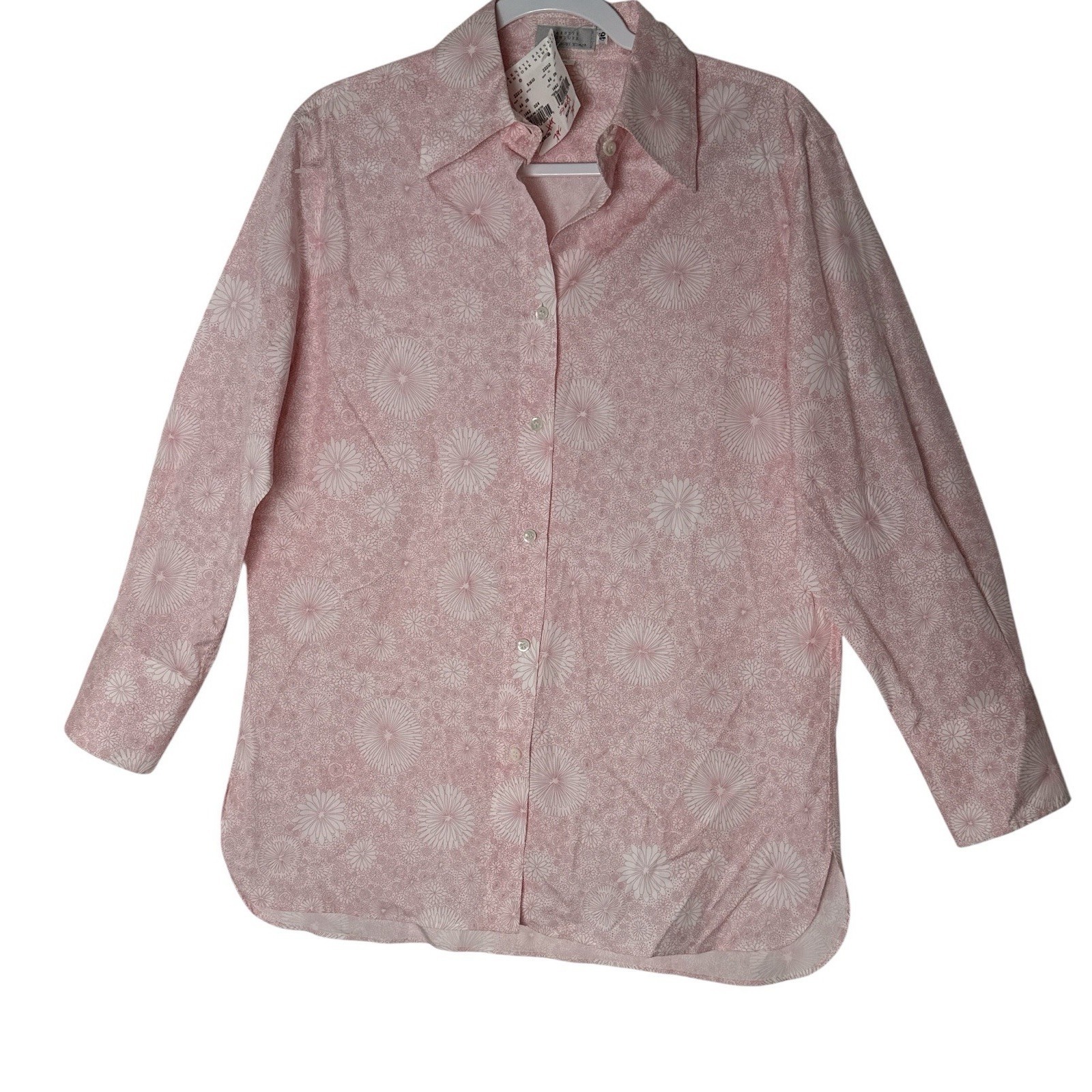 New Barneys New York Size 46 Shirt Women's Pink Cotton Buttons Up Designer
